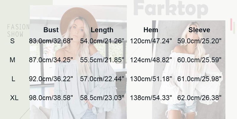Farktop Womens Off The Shoulder Long Bell Sleeve Tops Flared Casual Loose Blouse Z Black - Image 4